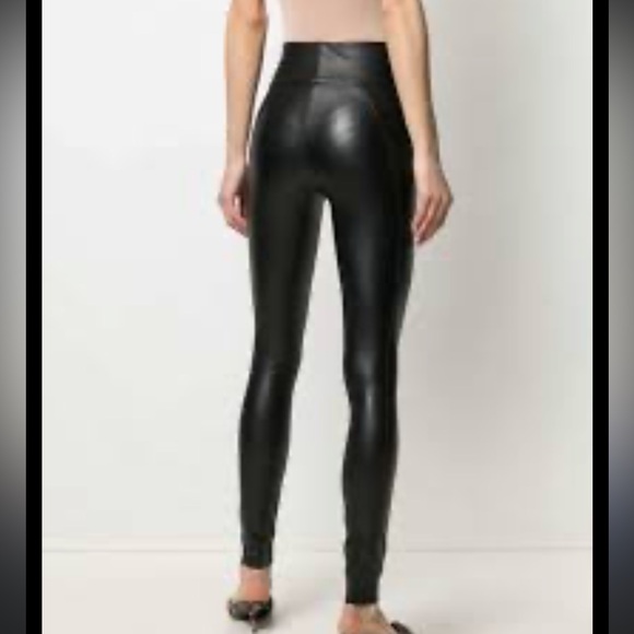 Wolford Edie Forming Black Vegan Leather Leggings Size 4 (W177) - Picture 13 of 14